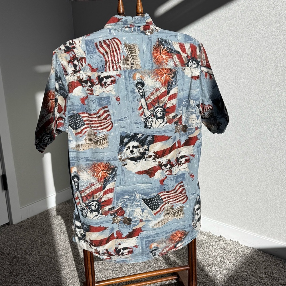 ❌❌SOLD❌❌ RedHead Blue and Red Patriotic Button Down Shirt - Picture 5 of 8